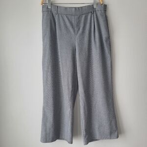 Zara Houndstooth Wide-Leg Cropped Pants